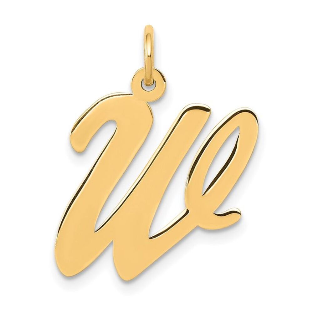 Kazi Luxury 14k Yellow Gold Large Script Letter W… - image 1